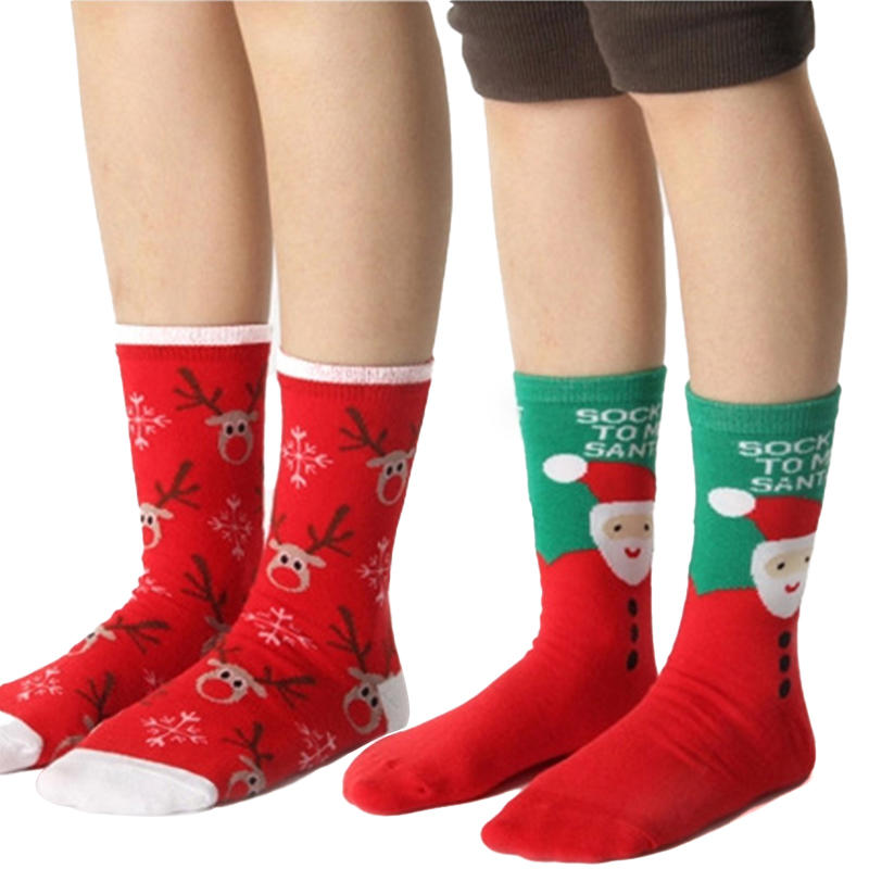Christmas fashion mid-calf length cotton socks women