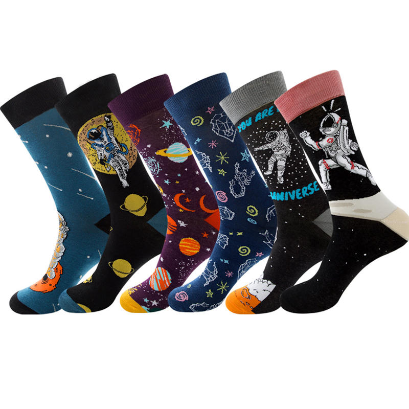 Hot sale cotton Astronaut series custom sublimated socks women foot