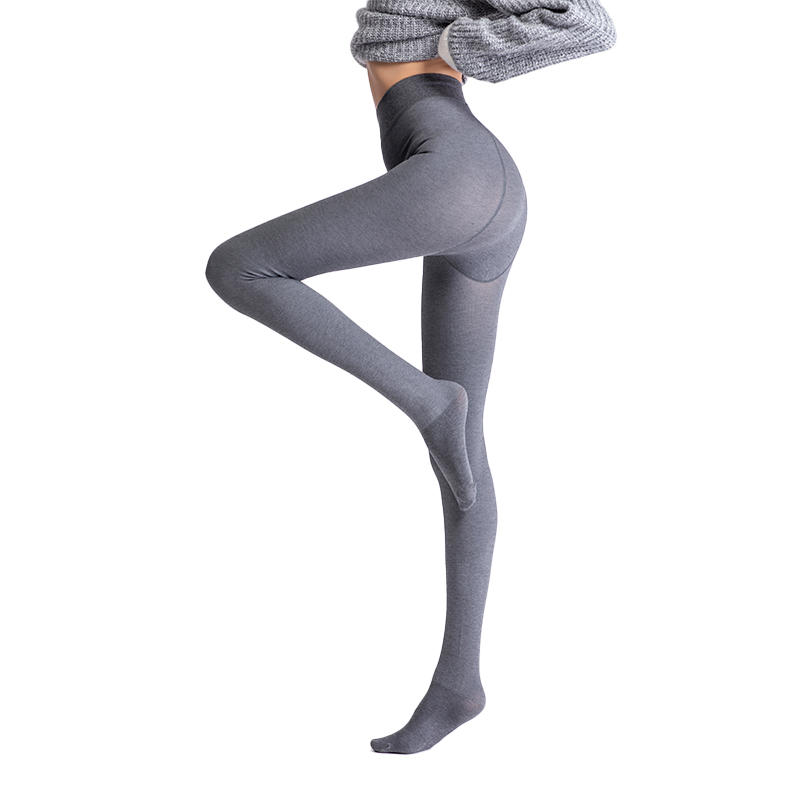 Opaque nylon pantyhose heather grey cozy tights