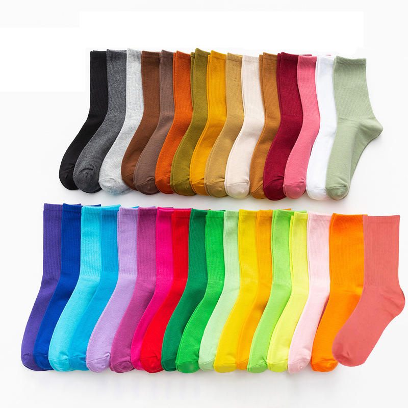 Fall new solid candy heaps hosiery custom print slouch socks for women